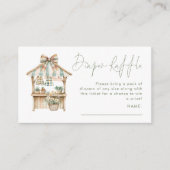 Sage Gingham Market Winzer Raffle Baby Dusche Begleitkarte (Vorderseite)