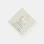 Sage Gingham Silly Goose Baby Shower Serviette (Ecke)