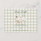Sage Gingham Silly Goose Diapper Raffle Begleitkarte (Vorderseite)