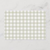 Sage Gingham Silly Goose Diapper Raffle Begleitkarte (Rückseite)