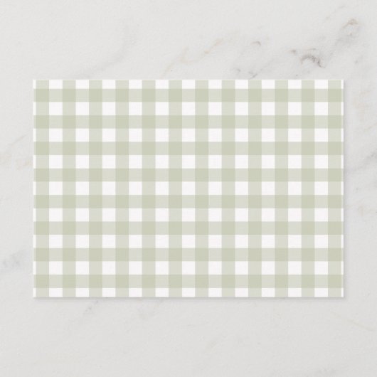 Sage Gingham Silly Goose Diapper Raffle Begleitkarte (Rückseite)