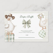 Sage Gingham Silly Goose Diapper Raffle Begleitkarte (Vorderseite)