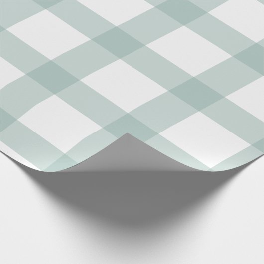 Sage Gingham Wrapping Paper Geschenkpapier (Ecke)
