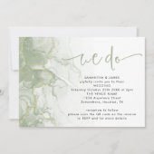 Sage Gold Agate Script wir machen QR Code Hochzeit Einladung (Vorderseite)