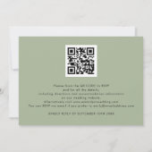 Sage Gold Agate Script wir machen QR Code Hochzeit Einladung (Rückseite)