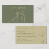 Sage Gold Blush Dandelion Blume Hände Visitenkarte (Vorne/Hinten)
