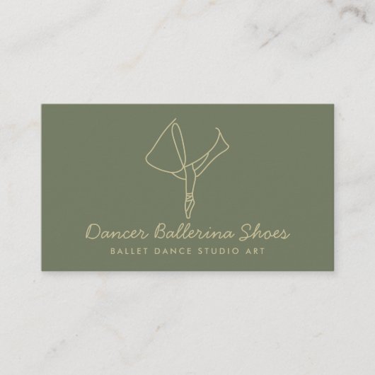 Sage Gold Dance School Ballet Visitenkarte (Vorderseite)