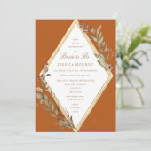 Sage Gold Diamond Herbstsaison Brautparty Einladung (Stehend Vorderseite)