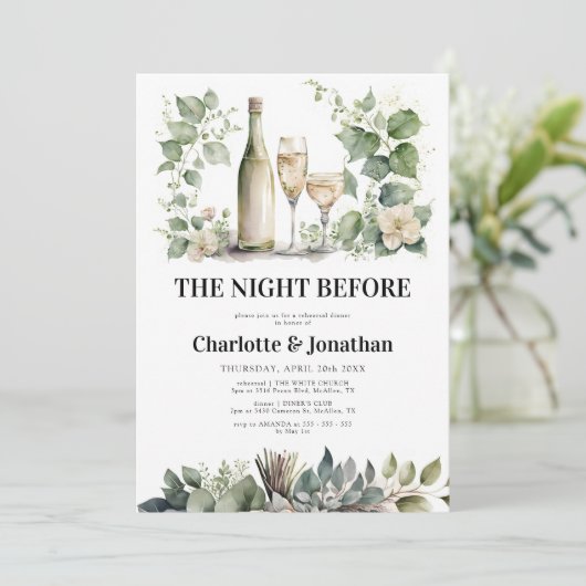 Sage & Gold Elegante Probe Einladung (Stehend Vorderseite)