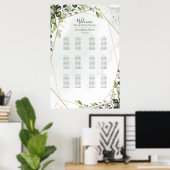 Sage Gold Eukalyptus Boho Hochzeit Sitzplan Poster (Heimbüro)