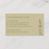 Sage Gold Florist Botanische Hände halten Visitenkarte (Rückseite)