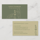 Sage Gold Florist Botanische Hände halten Visitenkarte (Vorne/Hinten)