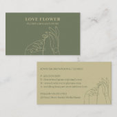 Sage Gold Florist handgezeichnete botanische Visitenkarte (Vorne/Hinten)