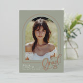 Sage Gold Foil Foto Abschluss Ankündigung (Stehend vorne)