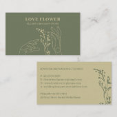 Sage Gold Hand Holding Blume Visitenkarte (Vorne/Hinten)