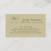 Sage Gold handmade Hobby Keramik Fisch Mosaik Visitenkarte (Rückseite)