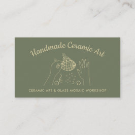 Sage Gold handmade Hobby Keramik Fisch Mosaik Visitenkarte