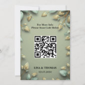Sage Gold Luxe Greenery Wedding Save The Date (Rückseite)
