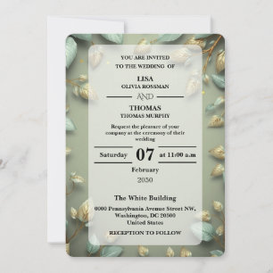Sage Gold Luxe Grünzeug Hochzeitseinladung Einladung
