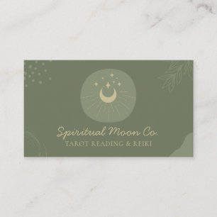 Sage Gold Moon Stars Spirituelles Reiki Visitenkarte