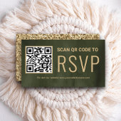 Sage Gold Online QR Code RSVP Wedding Website Begleitkarte