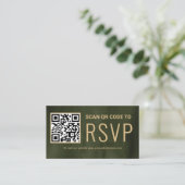Sage Gold Online QR Code RSVP Wedding Website Begleitkarte (Stehend Vorderseite)