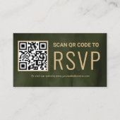 Sage Gold Online QR Code RSVP Wedding Website Begleitkarte (Vorderseite)