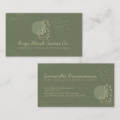 Sage Gold Wedding Calligrafy Blume Cacti Visitenkarte (Vorne/Hinten)