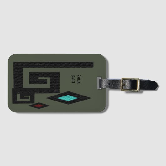 Sage Gr. Geometrisches Gepäckstück im Südwesten Gepäckanhänger (Vorderseite (Horizontal))