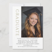 Sage Graduation Modern Photo Template Personalized Einladung (Vorderseite)
