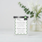 Sage & Gray Damask Wedding Guest Reference Cards Begleitkarte (Stehend Vorderseite)