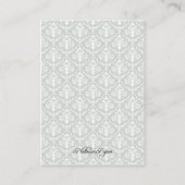 Sage & Gray Damask Wedding Guest Reference Cards Begleitkarte (Rückseite)