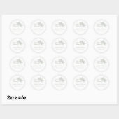 Sage Gray Toile de Jouy Cupid Round Stickers (Blatt)
