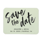 Sage Gree Wedding Calligrafy Save the Date Magnet (Horizontal)