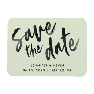 Sage Gree Wedding Calligrafy Save the Date Magnet