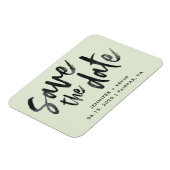 Sage Gree Wedding Calligrafy Save the Date Magnet (Linke Seite)