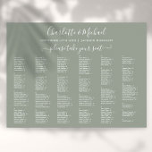 Sage Green 200 Names Wedding Seating Chart Poster