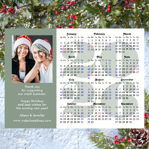 Sage Green 2025 Calendar Business Foto Magnetic Magnetkarte