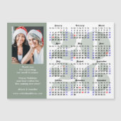 Sage Green 2026 Calendar Business Foto Magnetic Magnetkarte (Vorderseite)