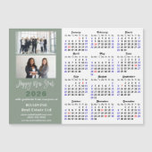 Sage Green 2026 Calendar Moderne Corporate Magneti Magnetkarte (Vorderseite)