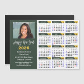 Sage Green 2026 Kalender Business Einfach Magnetic Magnetkarte (Vorne/Hinten)