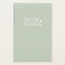 Sage Green 2026 Planner | Custom Title & Initials