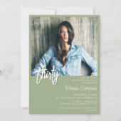 Sage Green 30. Geburtstag Foto Einladung (Vorderseite)