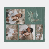 Sage green 5 Foto Modernes botanisches Familienges Fleecedecke (Vorderseite (Horizontal))