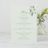 Sage Green 5x7 Wedding Menu Card Einladung (Stehend Vorderseite)
