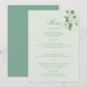 Sage Green 5x7 Wedding Menu Card Einladung (Vorne/Hinten)