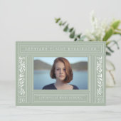 Sage Green Abschluss Foto Ankündigung (Stehend Vorderseite)