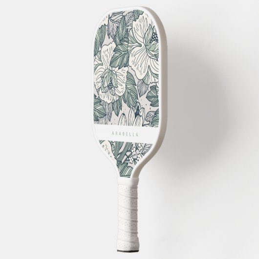 Sage Green Abstrakt Floral Pickleball Paddel Pickleball Schläger (Links)