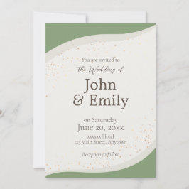 Sage Green Abstrakt Wedding Einladung