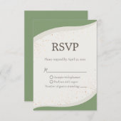 Sage Green Abstrakt Wedding RSVP-Karte RSVP Karte (Vorne/Hinten)
